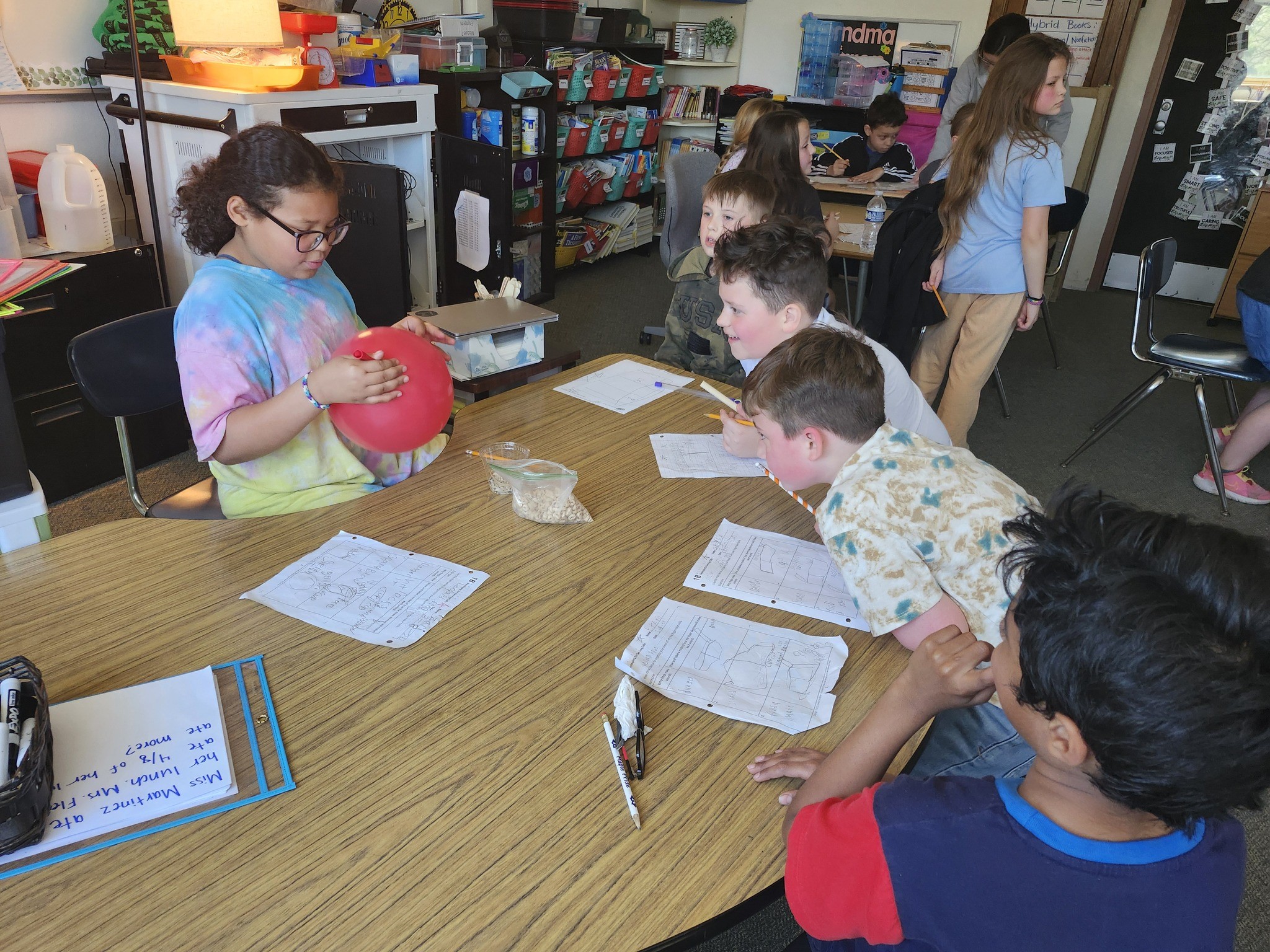 Students from Lincoln Elementary participate in science fair.