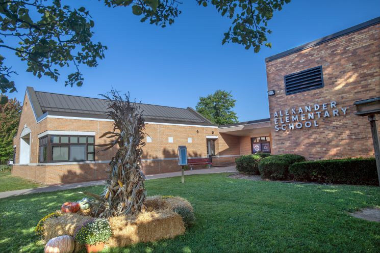 Exterior of Alexander Elementary School in Adrian, Michigan